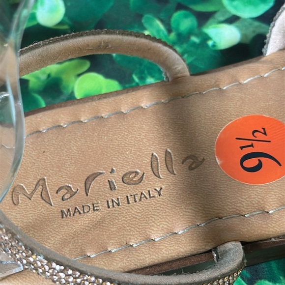 Mariella Rhinestones Glitter Toe Ring Sandals made in Italy size 9 1/2 Rose Gold - Picture 6 of 16